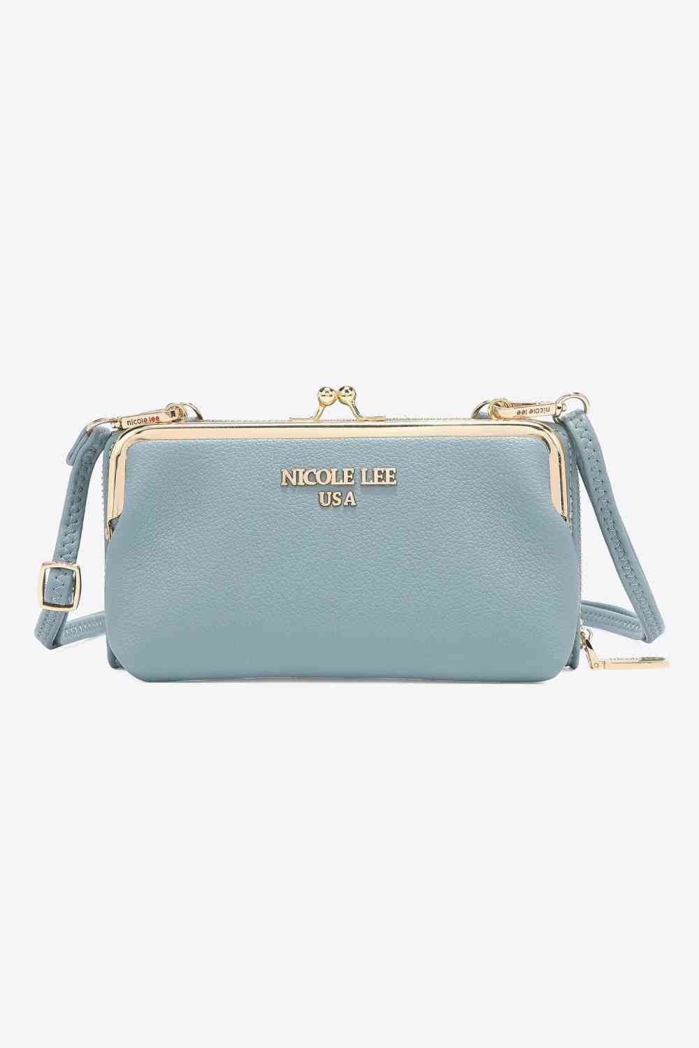Nicole Lee USA Night Out Crossbody Wallet Purse Pastel Blue One Size