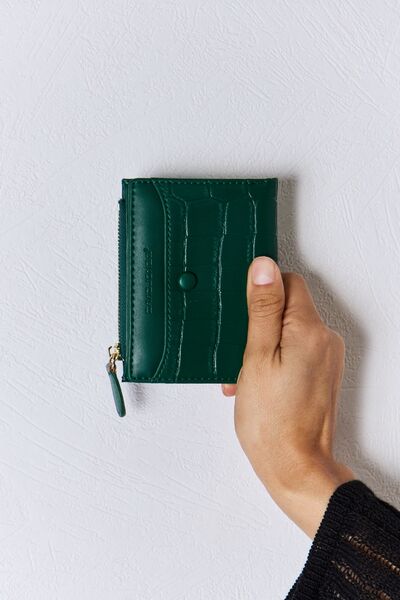 David Jones Texture PU Leather Mini Wallet GREEN One Size