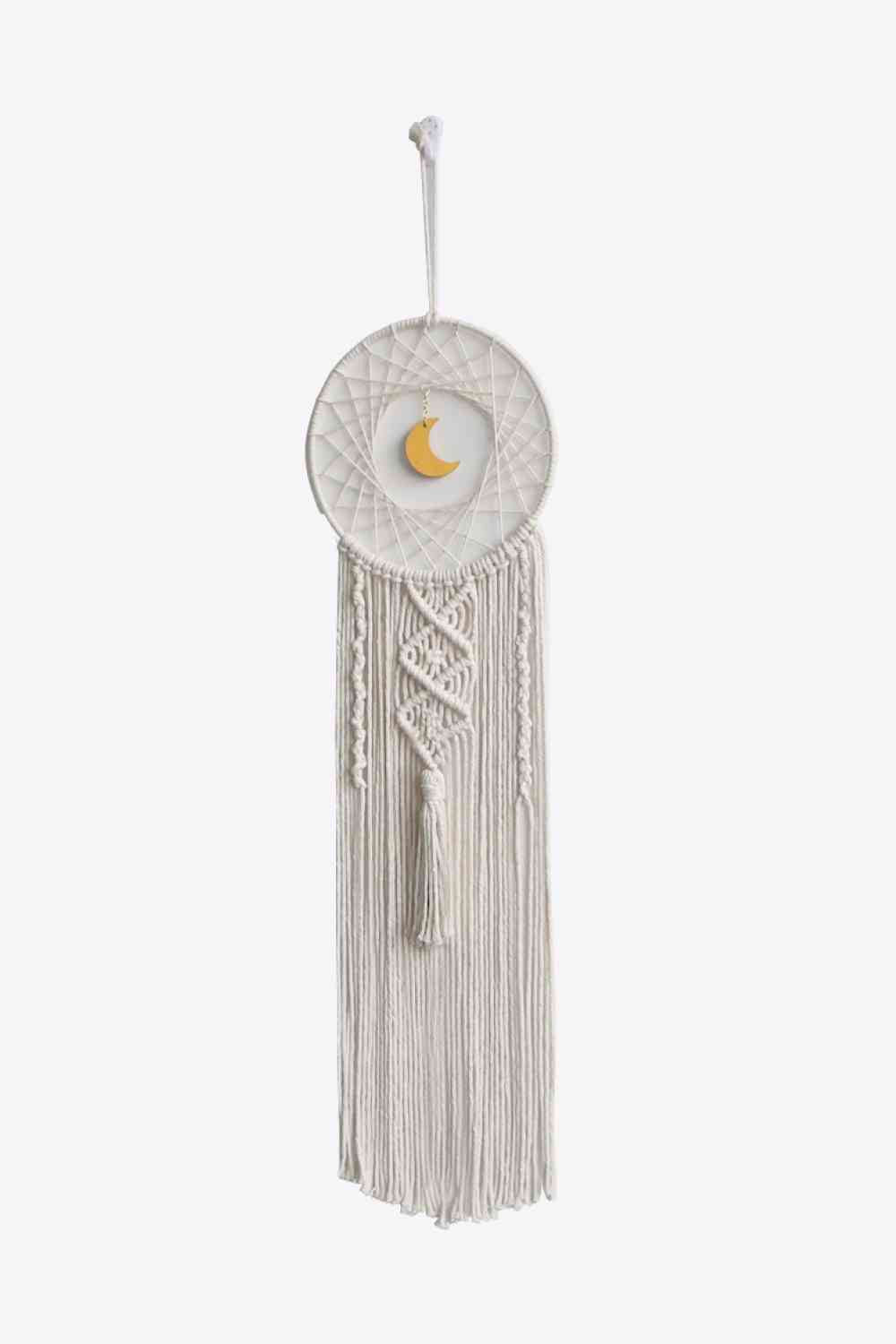 Bohemian Hand-Woven Moon Macrame Wall Hanging Full Moon One Size