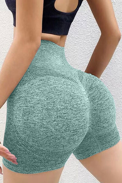 High Waist Active Shorts Teal