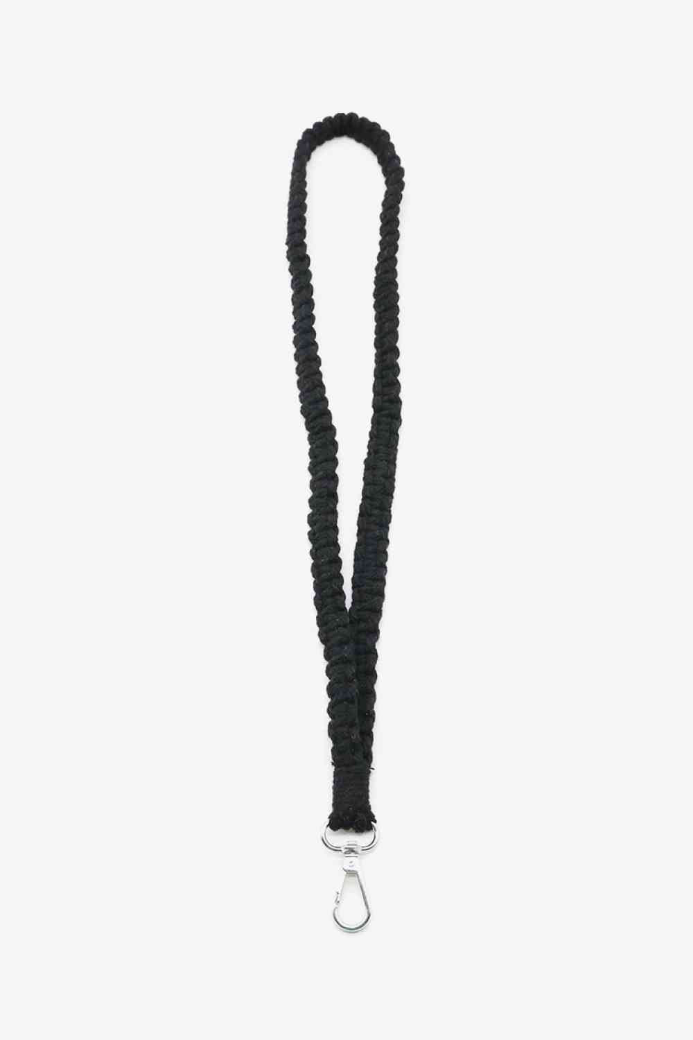 Assorted 2-Pack Hand-Woven Lanyard Keychain Black One Size