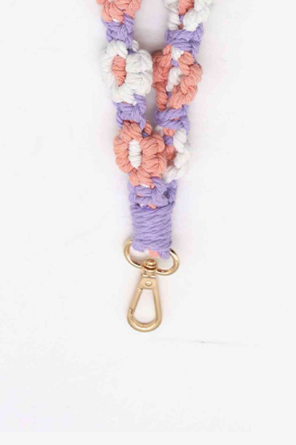 Assorted 4-Piece Macrame Flower Keychain