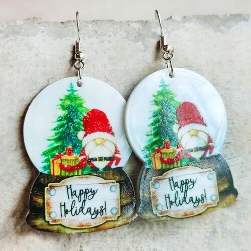 Christmas Themed Acrylic Dangle Earrings Style B One Size