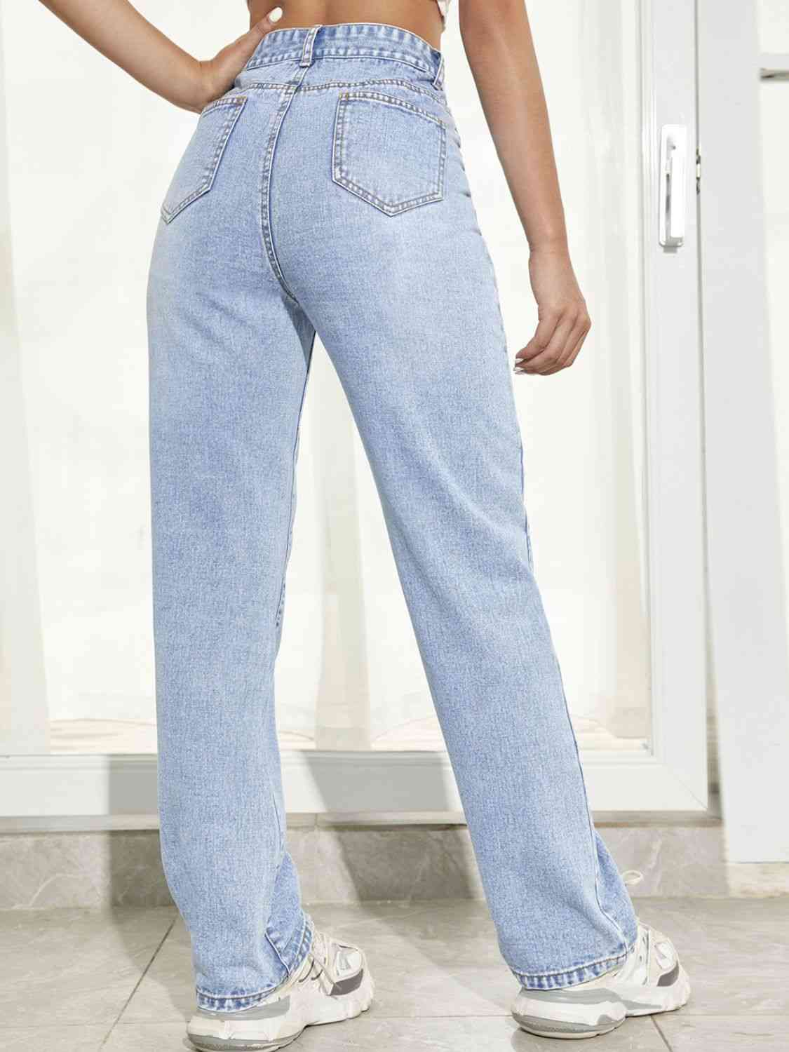 Graphic Straight Leg Jeans