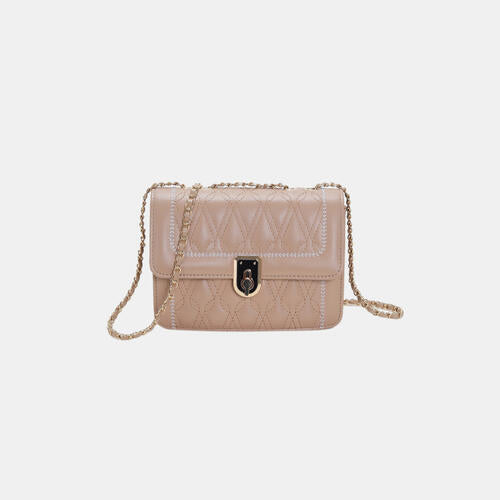 PU Leather Crossbody Bag Camel One Size