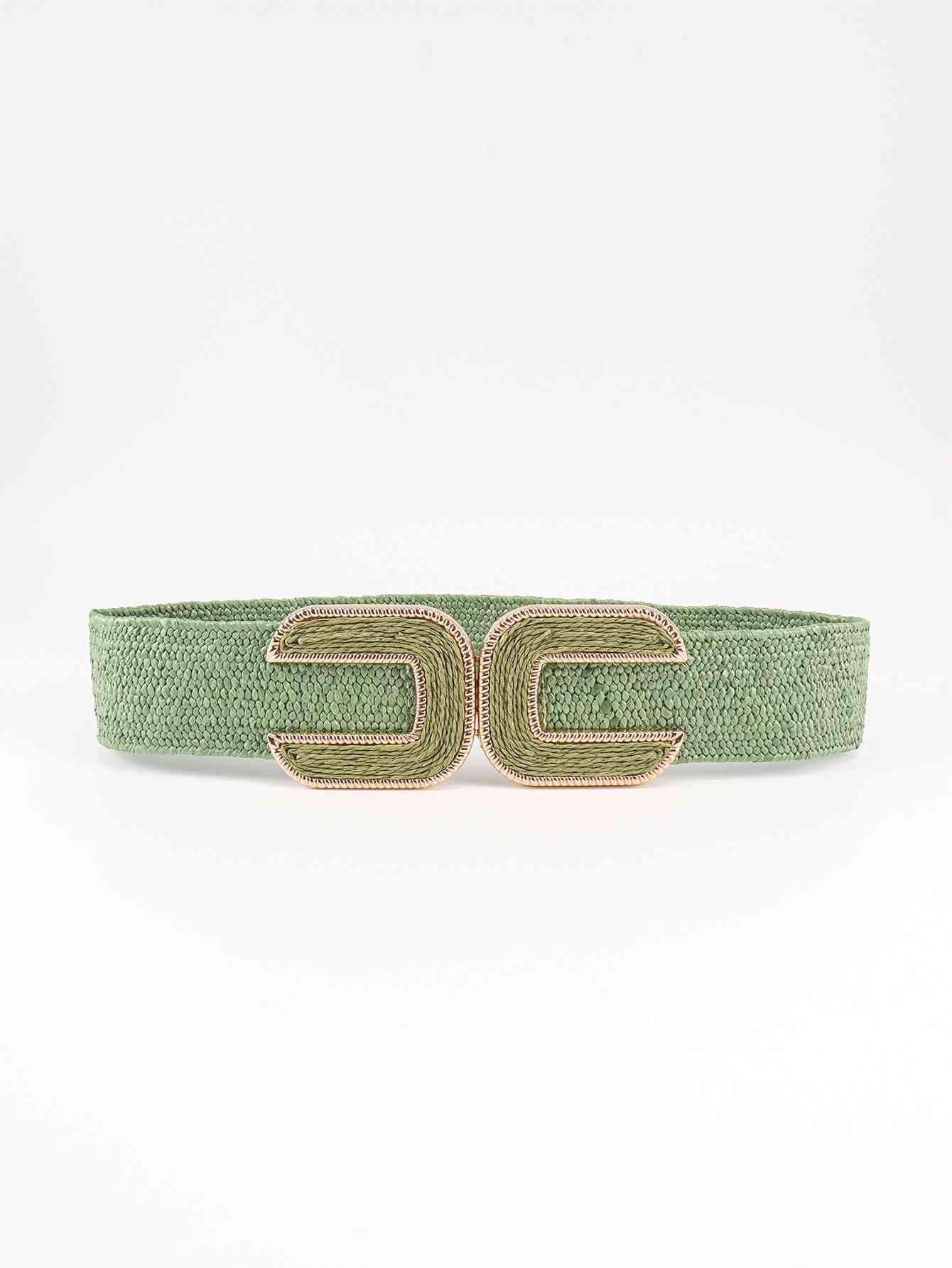 Wide Braid Belt Gum Leaf One Size