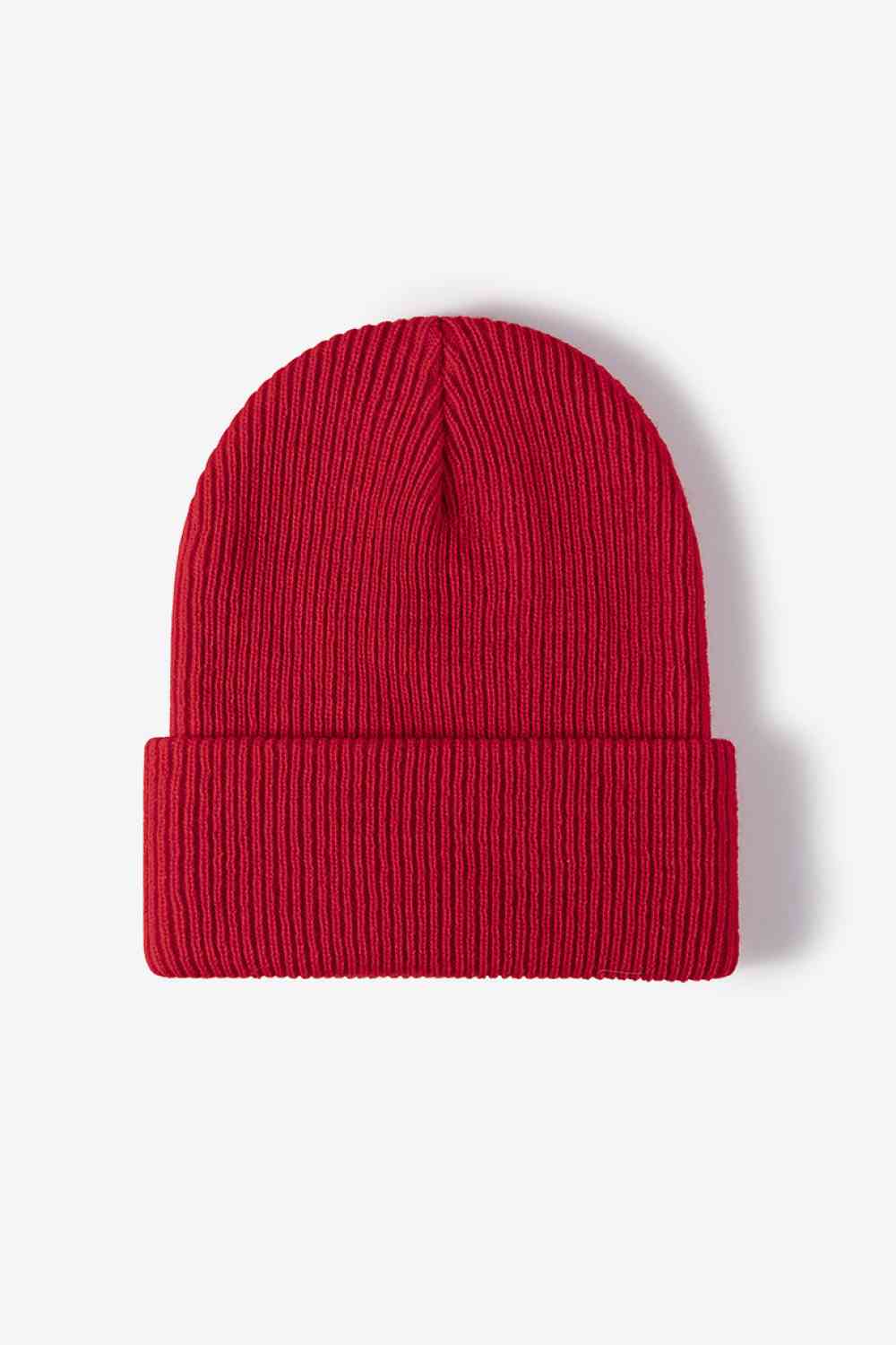 Warm Winter Knit Beanie Red One Size