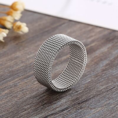 Weave Stainless Steel Ring Silver