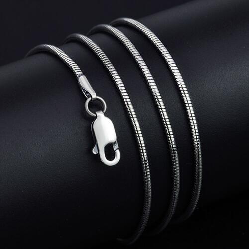19.7" Snake Chain 925 Sterling Silver Necklace Silver One Size