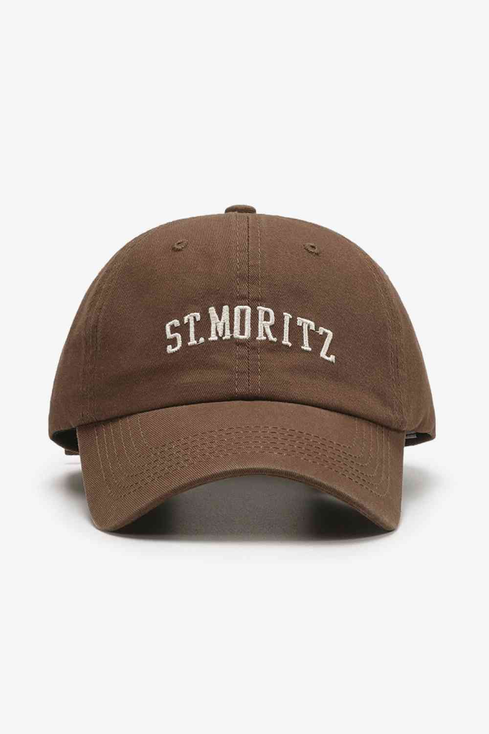 Embroidered Graphic Baseball Cap Brown One Size
