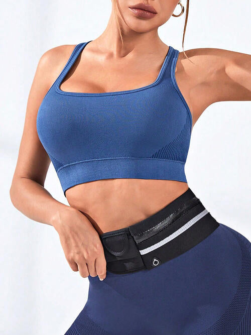 Square Neck Active Bra Royal Blue