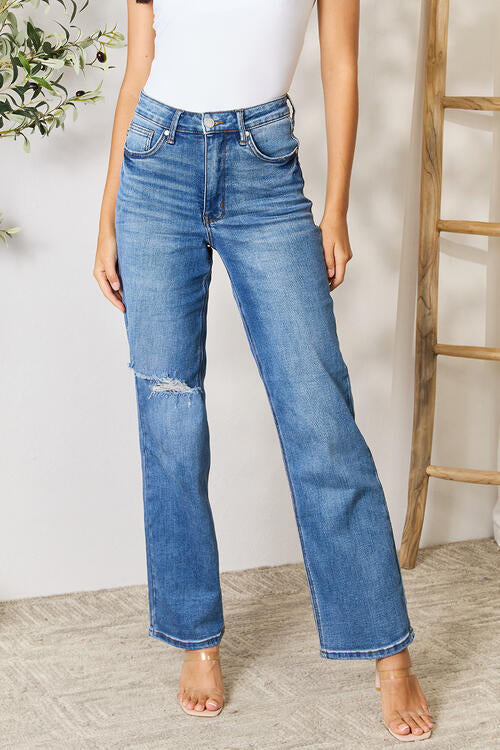 Judy Blue Full Size High Waist Distressed Jeans Medium