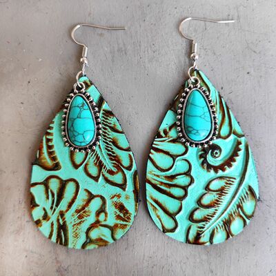 Artificial Turquoise Teardrop Earrings Tiffany Blue One Size