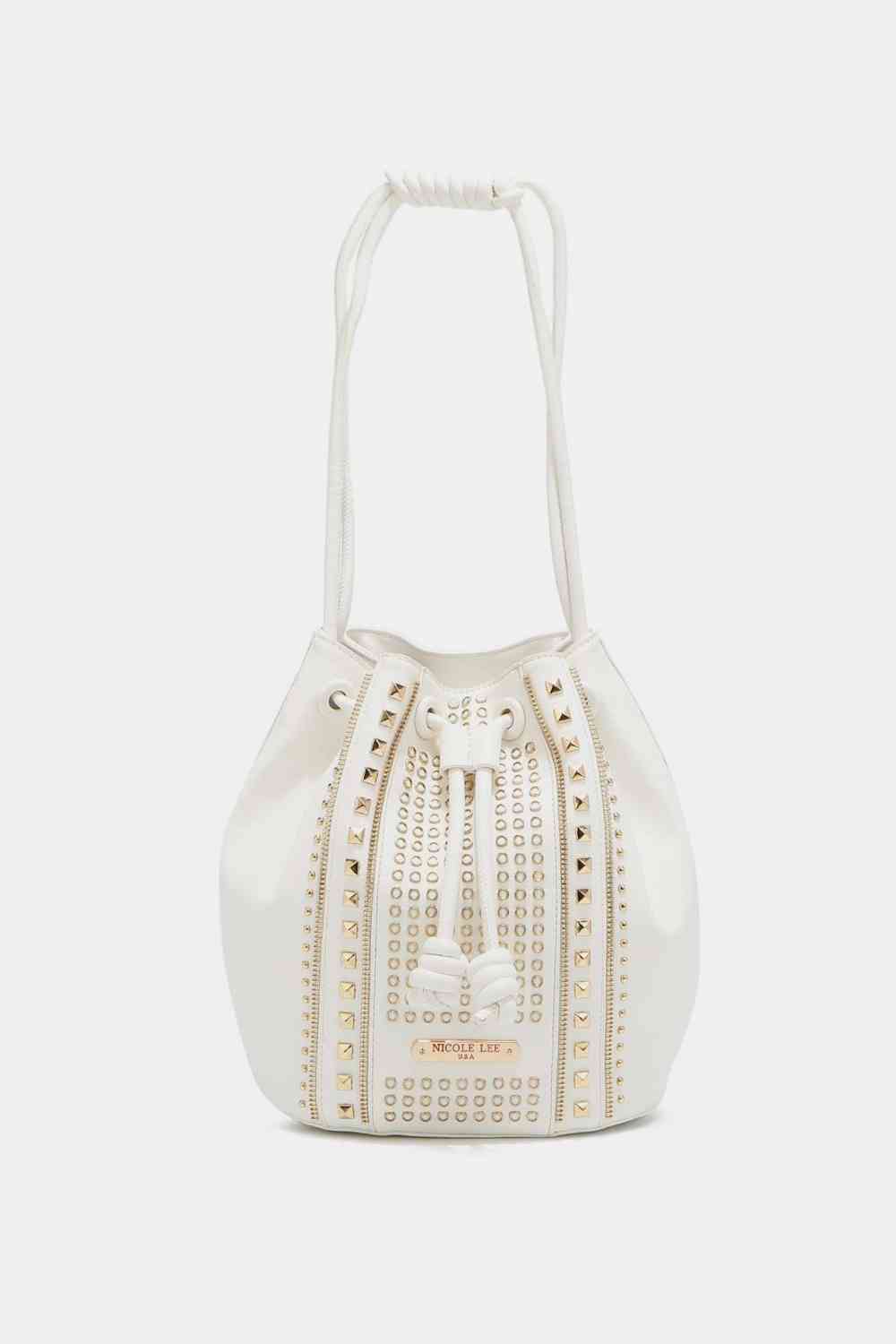 Nicole Lee USA Amy Studded Bucket Bag White One Size