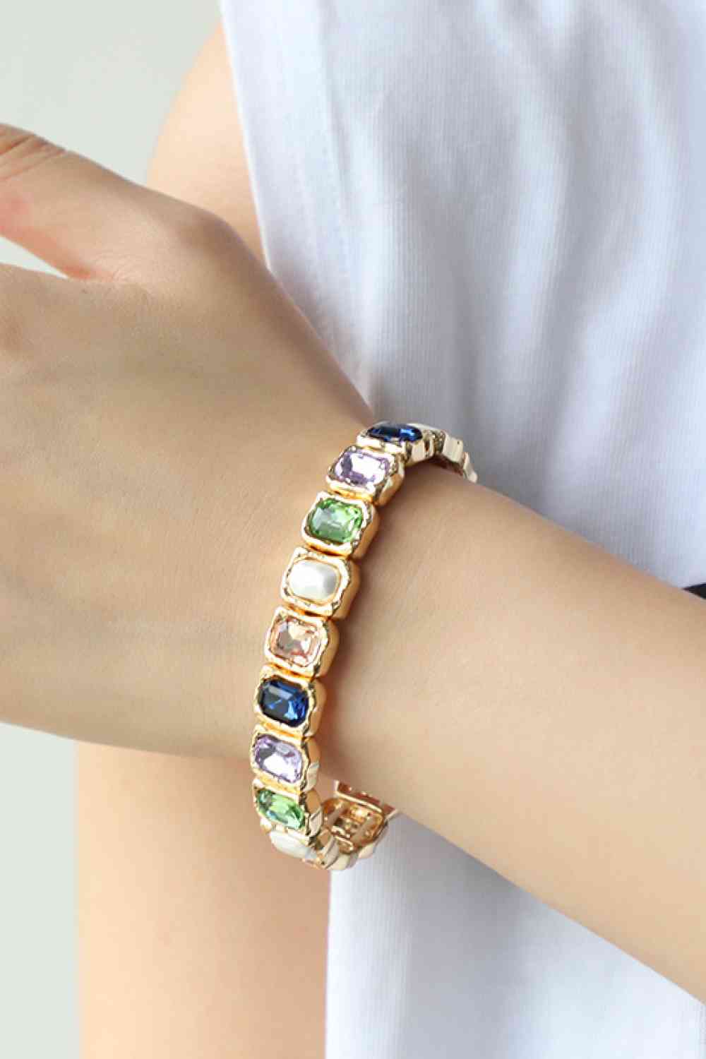 Glass Stone Alloy Bracelet Style A One Size