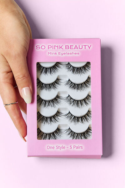 SO PINK BEAUTY Mink Eyelashes 5 Pairs Eye Candy One Size