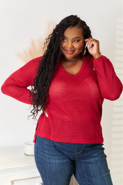 Culture Code Full Size Wide Notch Relax Top Red