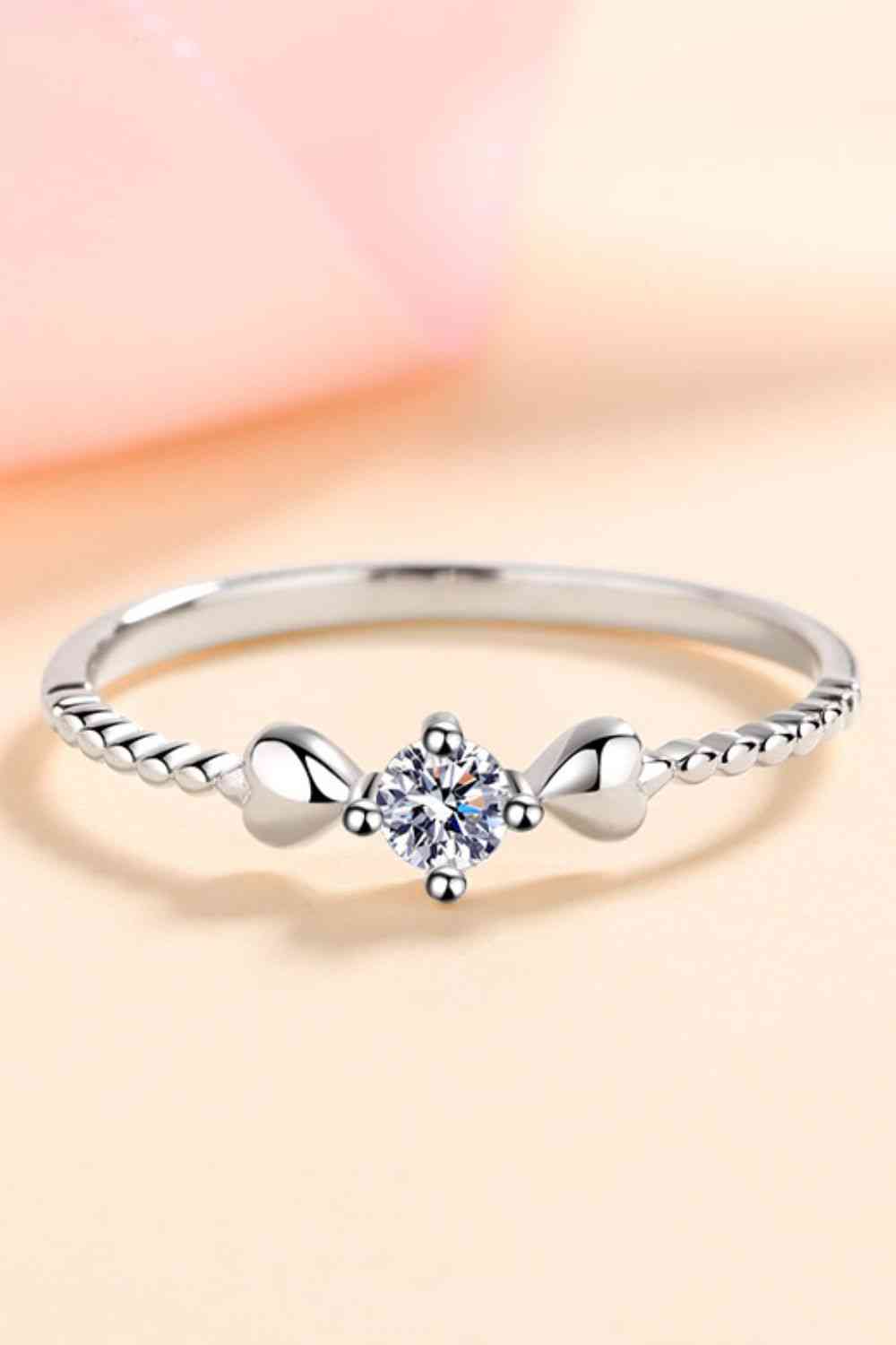 Adored Moissanite Heart 925 Sterling Silver Ring Silver