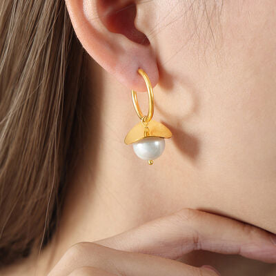 18K Gold-Plated Bead Dangle Earrings Gold One Size