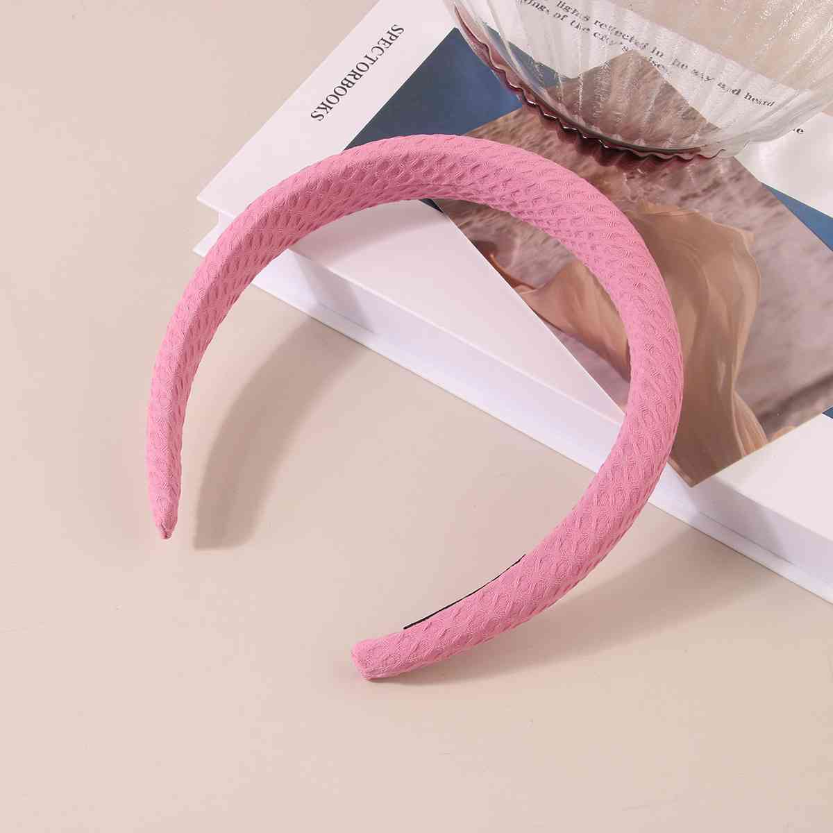 Wide Waffle Headband Cerise One Size