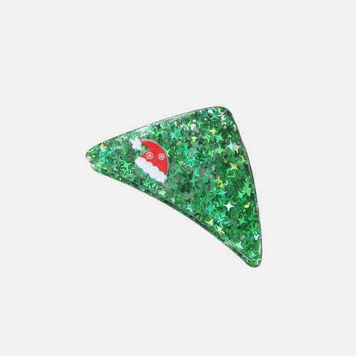 Christmas Theme Resin Hair Claw Clip Mid Green One Size