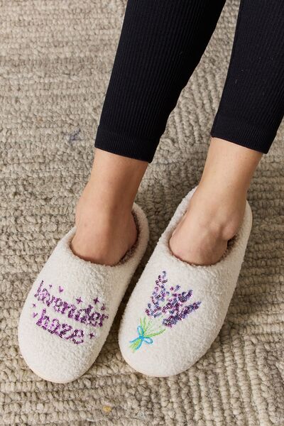 Melody Sequin Pattern Cozy Slippers LAVENDER
