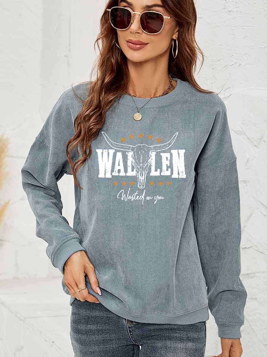 THE HELL I WON'T Graphic Sweatshirt French Blue