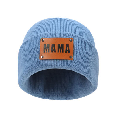 MAMA Warm Winter Knit Beanie Sky Blue One Size