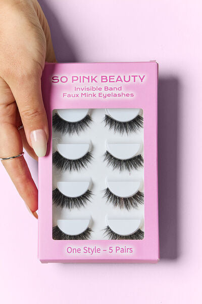 SO PINK BEAUTY Faux Mink Eyelashes 5 Pairs Rockstar One Size