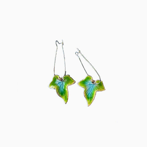 Alloy Leaf Drop Earrings Mid Green One Size