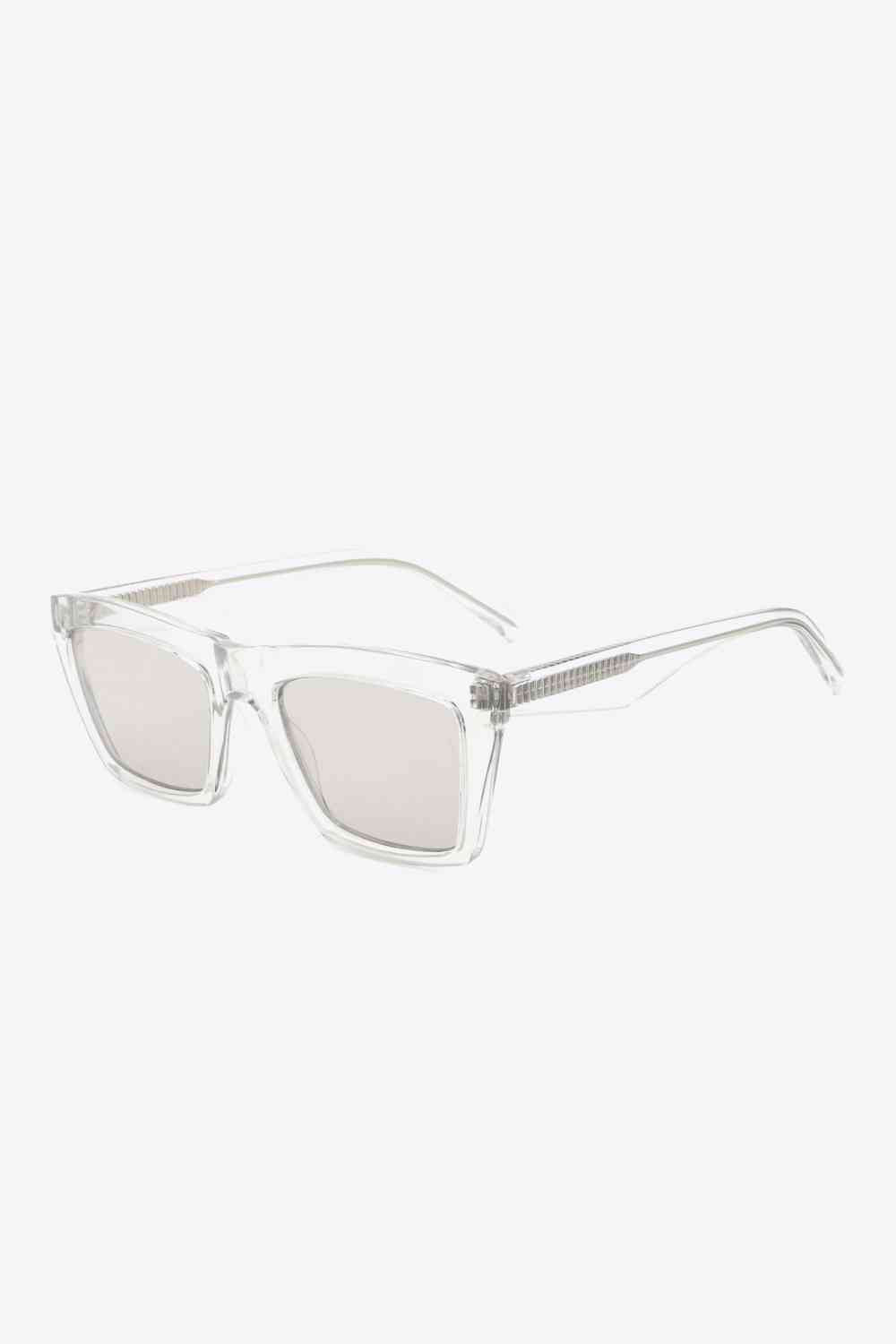 Cellulose Propionate Frame Rectangle Sunglasses Light Gray One Size