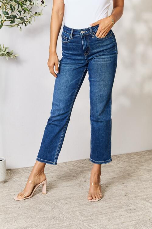 BAYEAS Cropped Straight Jeans Dark