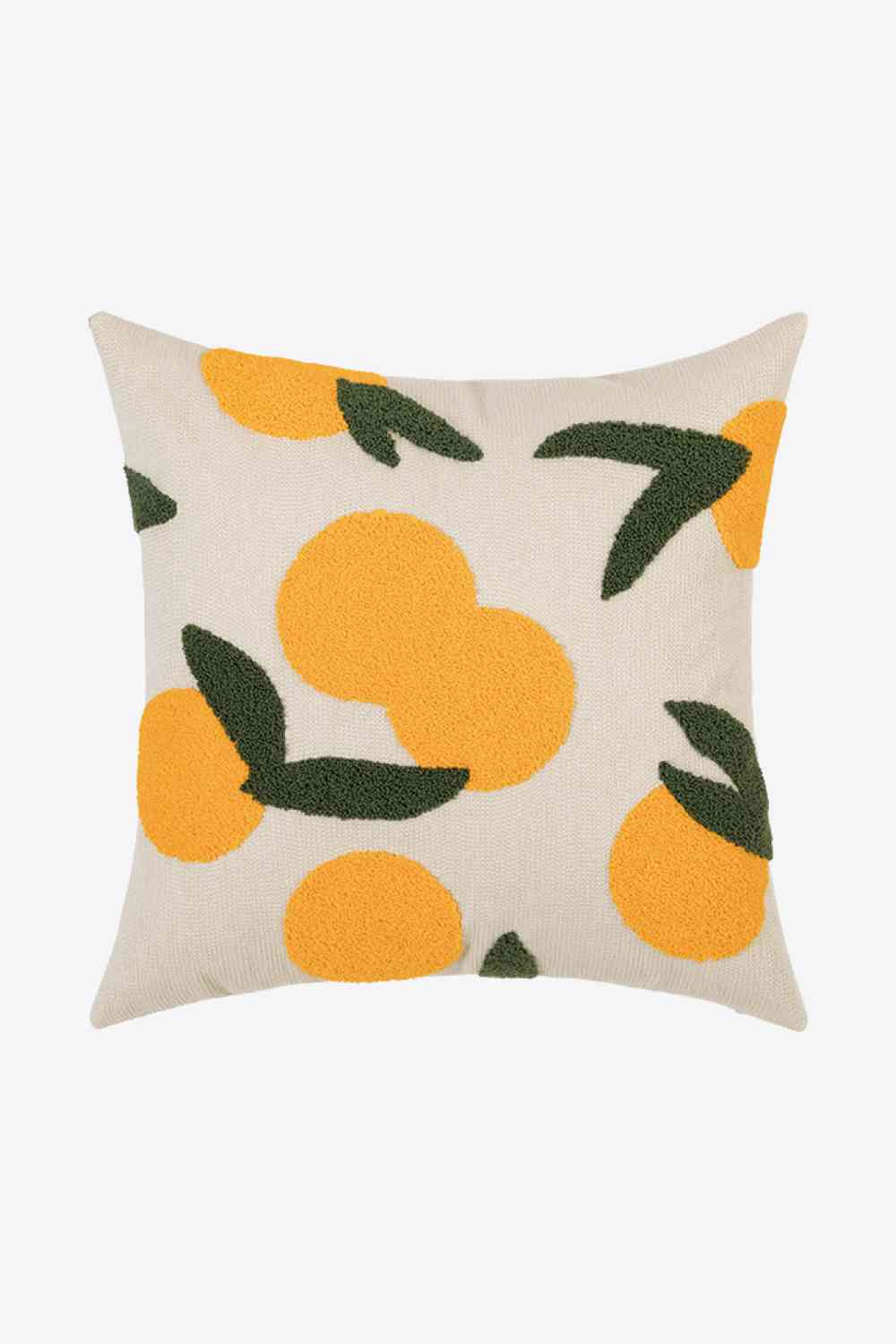 Elements of Spring Punch-Needle Decorative Throw Pillow Case Tangerine One Size