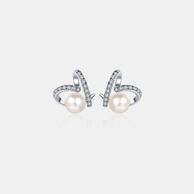 Natural Pearl Moissanite 925 Sterling Silver Earrings Silver One Size