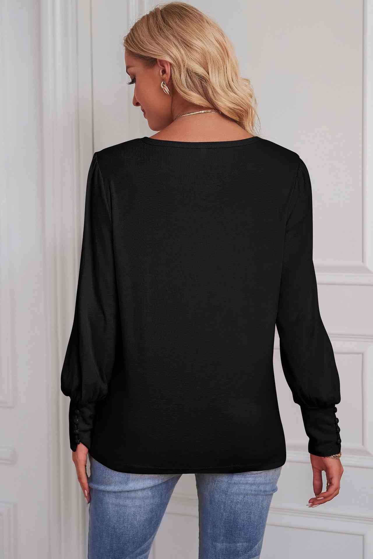 Round Neck Puff Sleeve T-Shirt