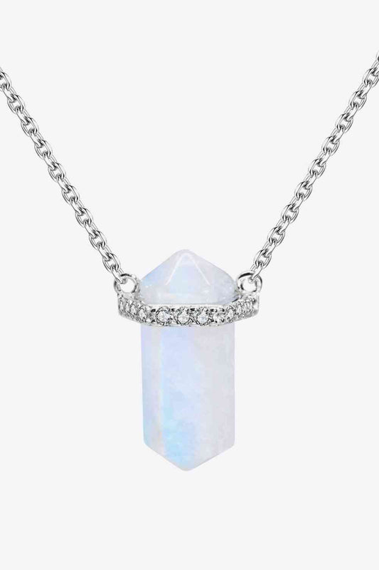 Natural Moonstone Chain-Link Necklace Silver One Size