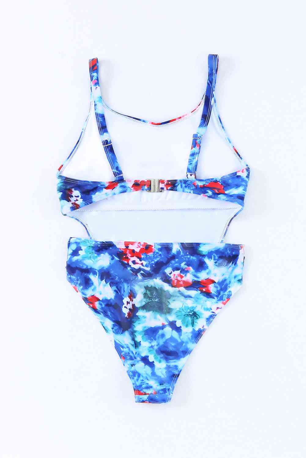 Floral Cutout Sleeveless One-Piece Swimsuit