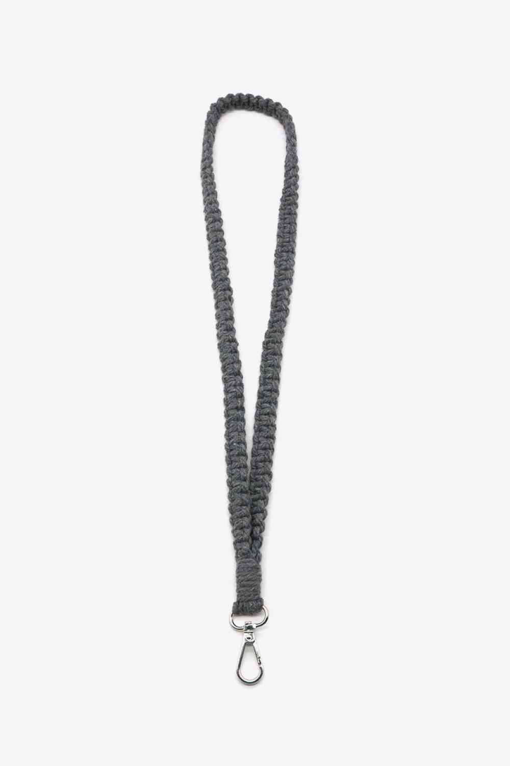 Assorted 2-Pack Hand-Woven Lanyard Keychain Mid Gray One Size