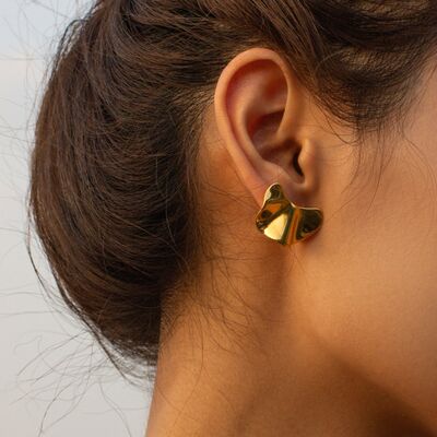 Irregular 18K Gold-Plated Earrings Gold One Size