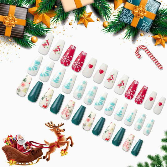 72-Piece Christmas Theme ABS Press-On Nails Style A One Size