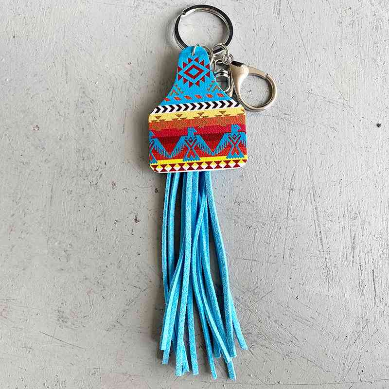 Chimney Shape Fringe Detail Key Chain Style B One Size