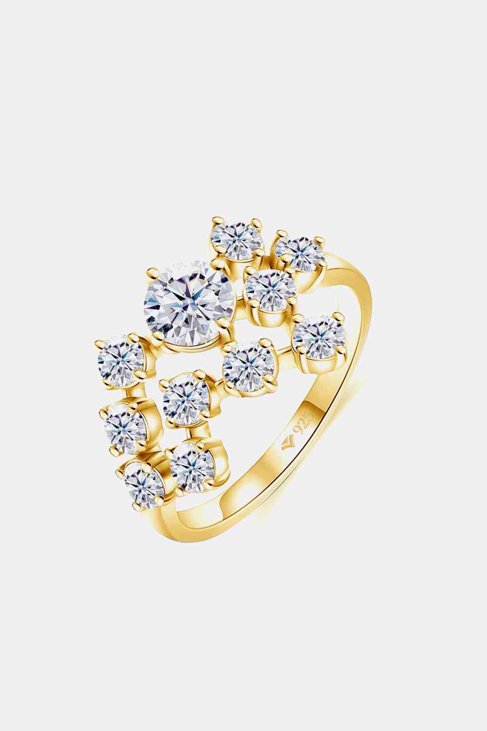 1.2 Carat Moissanite 925 Sterling Silver Ring Gold