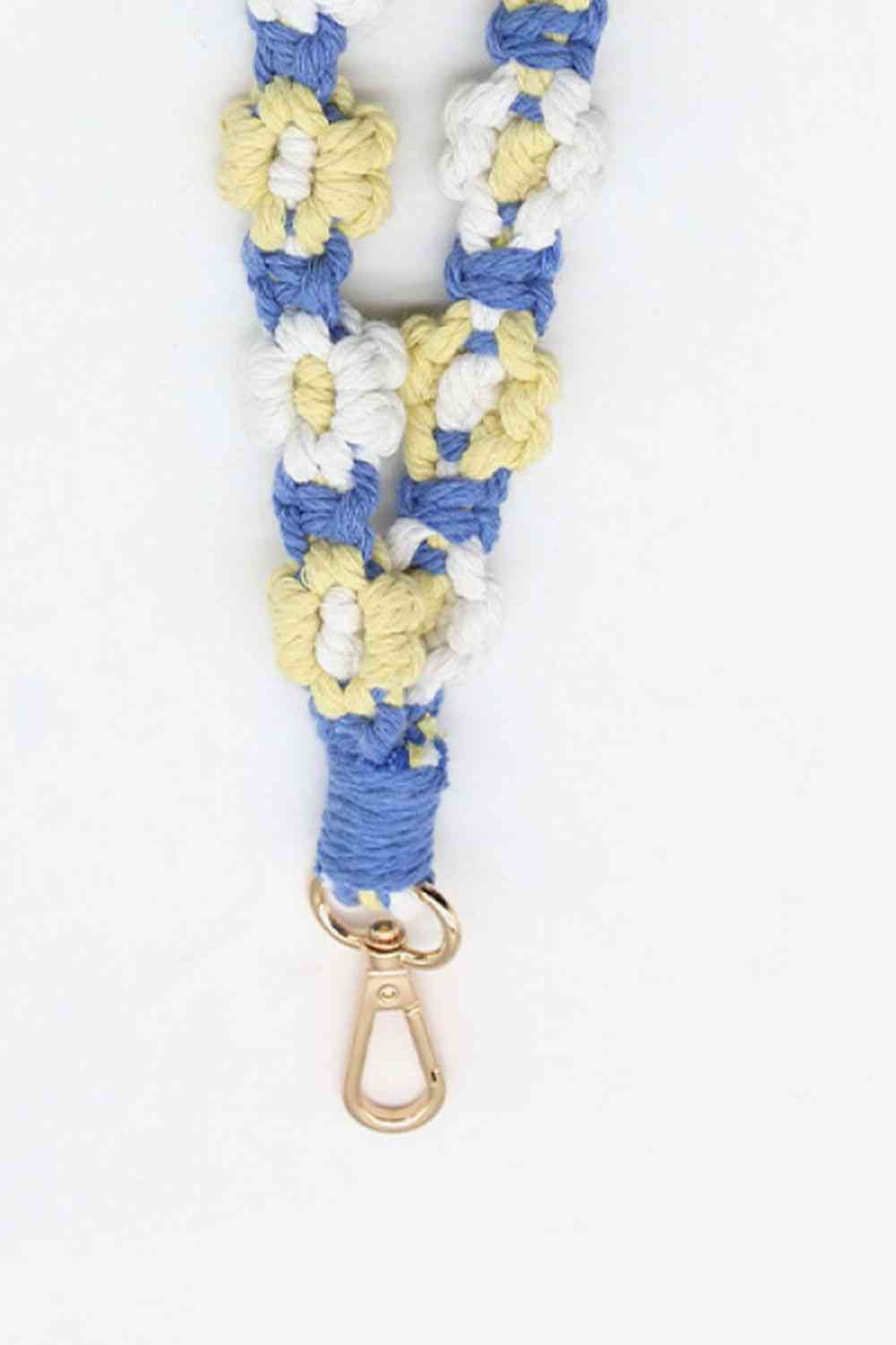 Assorted 4-Piece Macrame Flower Keychain