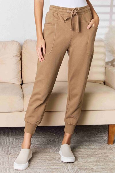 RISEN High Rise Relaxed Joggers Mocha