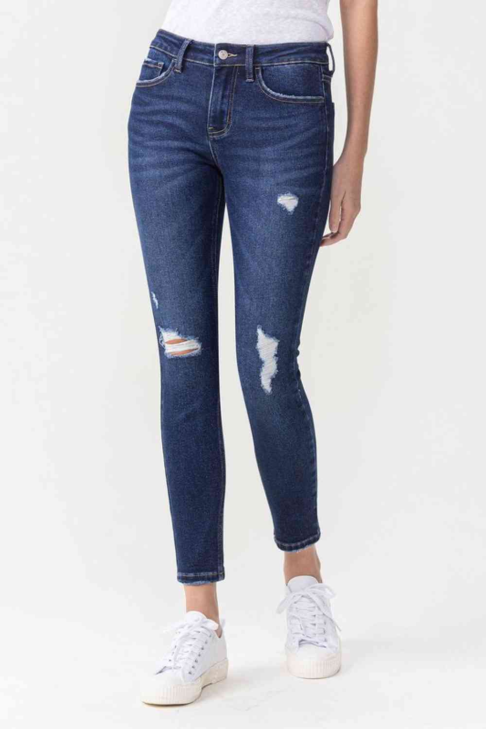 Lovervet Full Size Chelsea Midrise Crop Skinny Jeans Dark