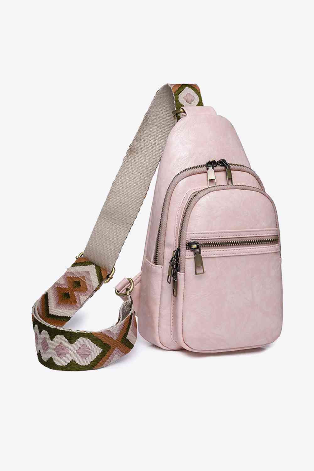 Adored It's Your Time PU Leather Sling Bag Blush Pink One Size