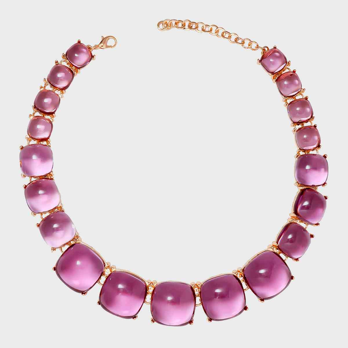 Alloy & Rhinestone Necklace Lilac One Size