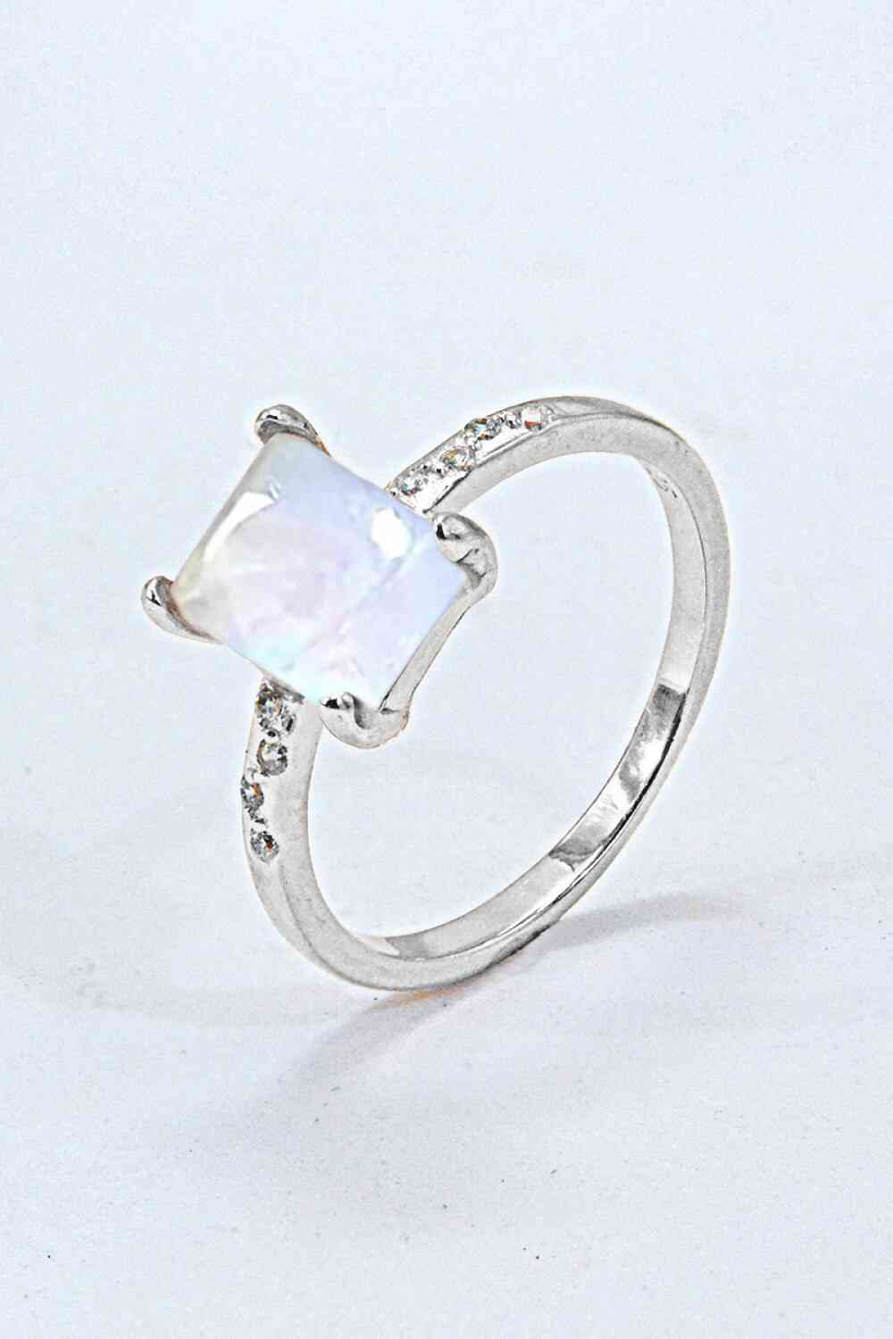 Square Moonstone Ring Silver