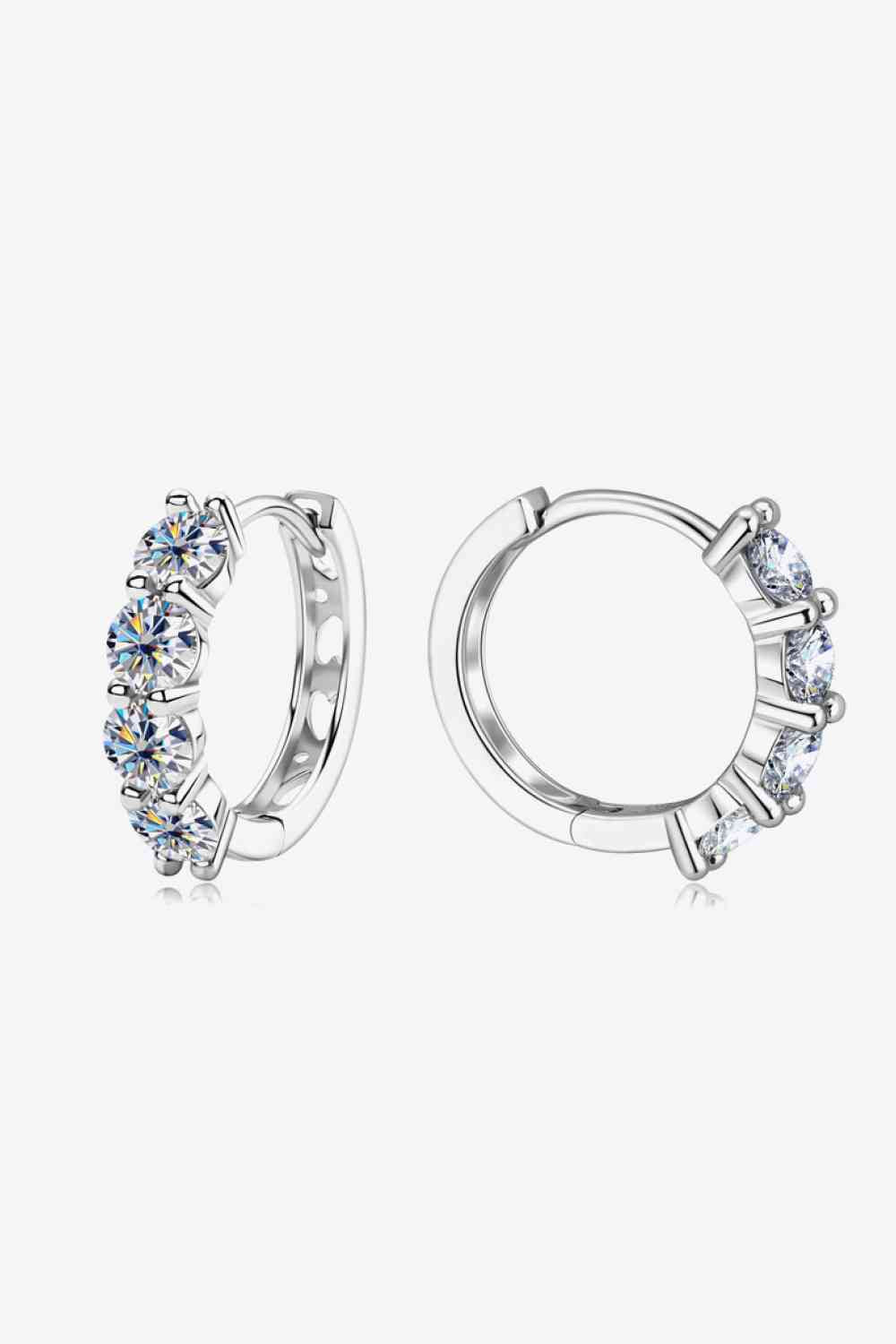 2.4 Carat Moissanite Huggie Earrings