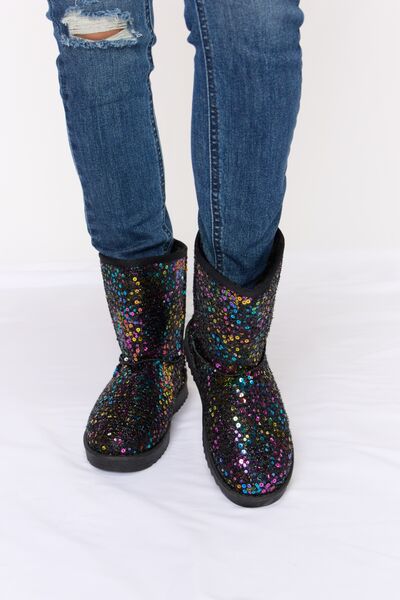 Forever Link Sequin Thermal Flat Boots MULT/BK